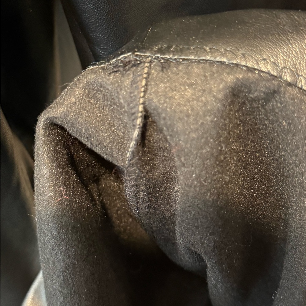 Rachel Zoe Black Leather wide leg pants 1X - Picture 4 of 5